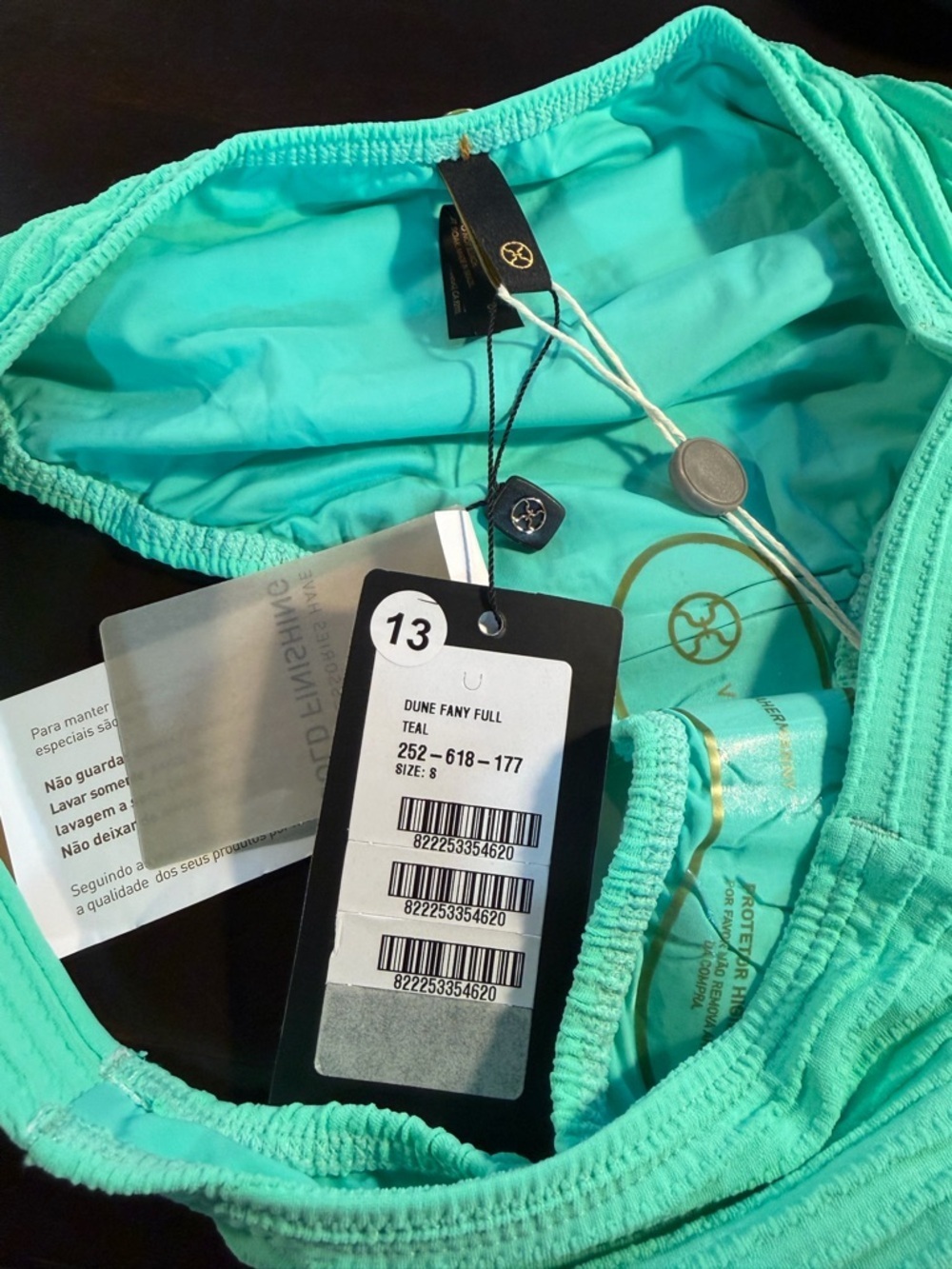 NWT Vix Paula Hermanny ‘Dune Fany’ Ribbed Bikini Briefs in Mint / Teal Size S - Picture 6 of 12